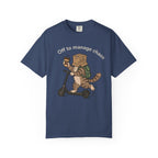 T‑Shirt — "Off to Manage Chaos" Cat on Scooter Graphic Tee