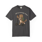 T‑Shirt — "Off to Manage Chaos" Cat on Scooter Graphic Tee