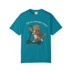 T‑Shirt — "Off to Manage Chaos" Cat on Scooter Graphic Tee
